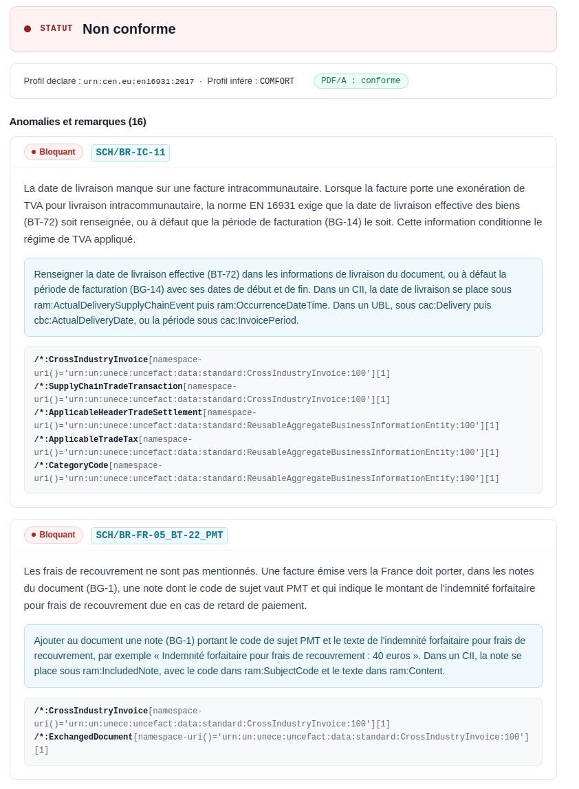 Capture d'écran de Valide Facture